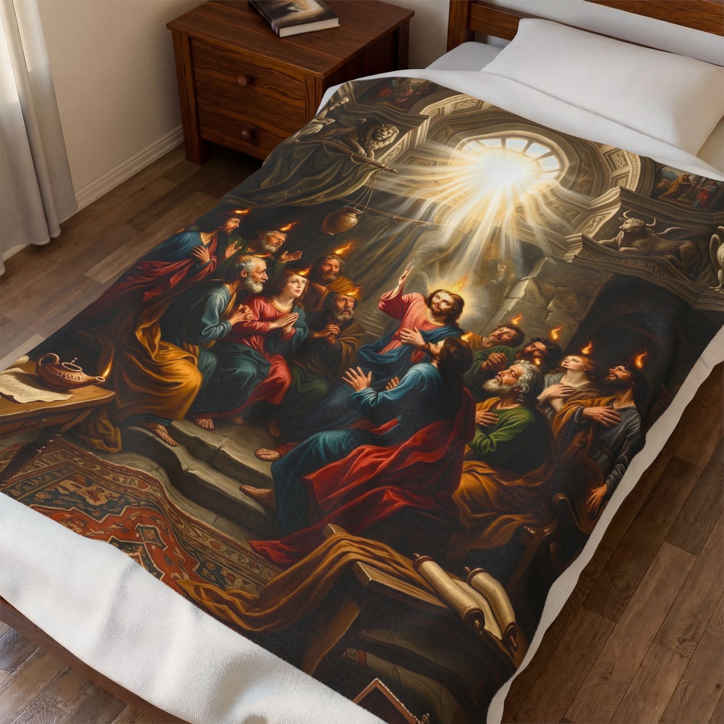 “Tongues of Fire - The Pentecost Outpouring” - Plush Blanket