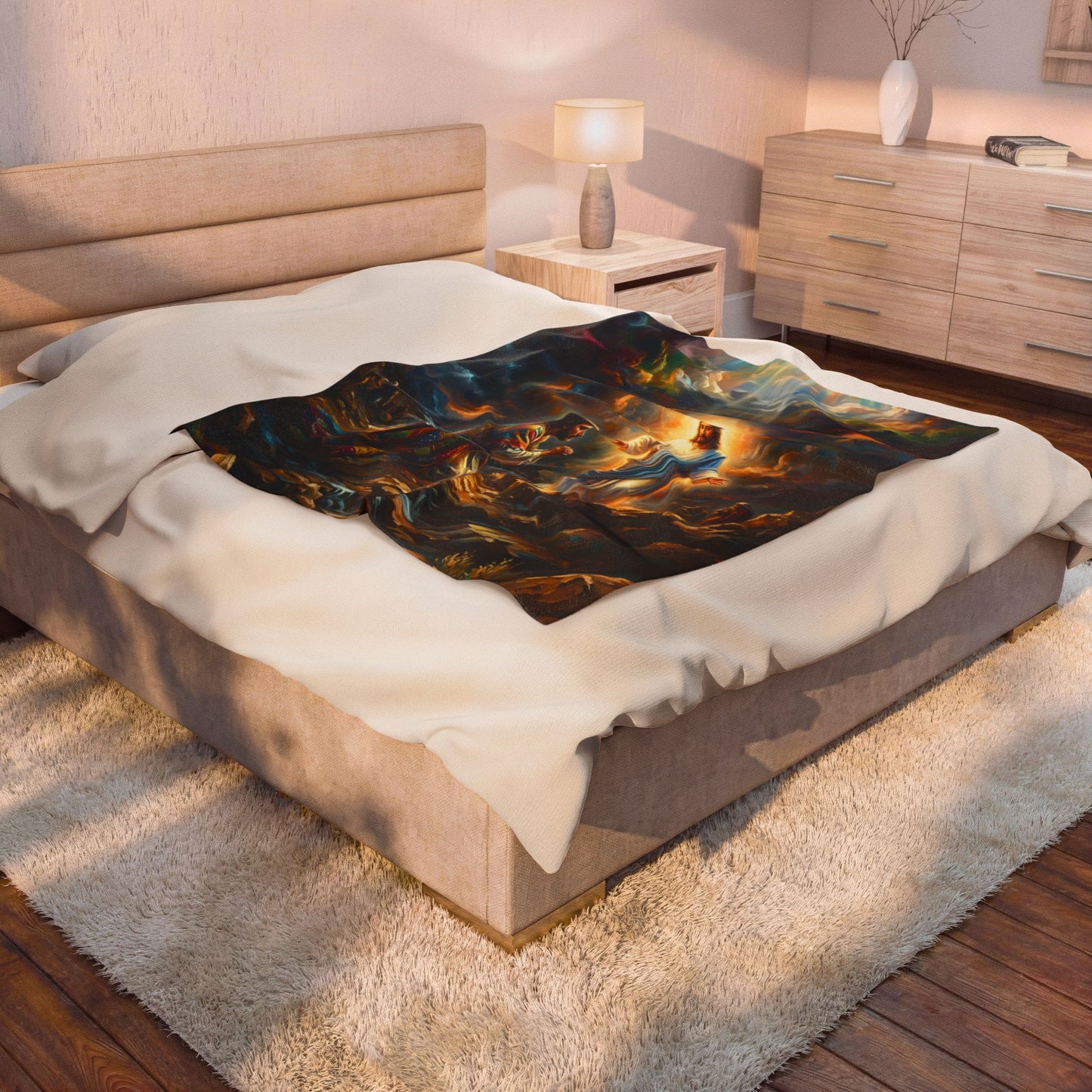 “Coat of Many Colors - Joseph's Enduring Faith” - Plush Blanket