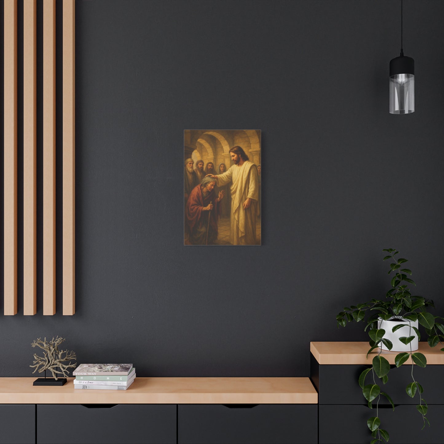 “Jesus Heals the Woman Bent for 18 Years – Luke 13:10–17” - Canvas Art