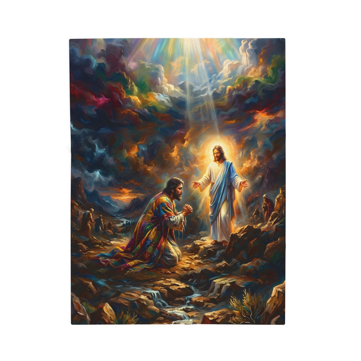 “Coat of Many Colors - Joseph's Enduring Faith” - Plush Blanket
