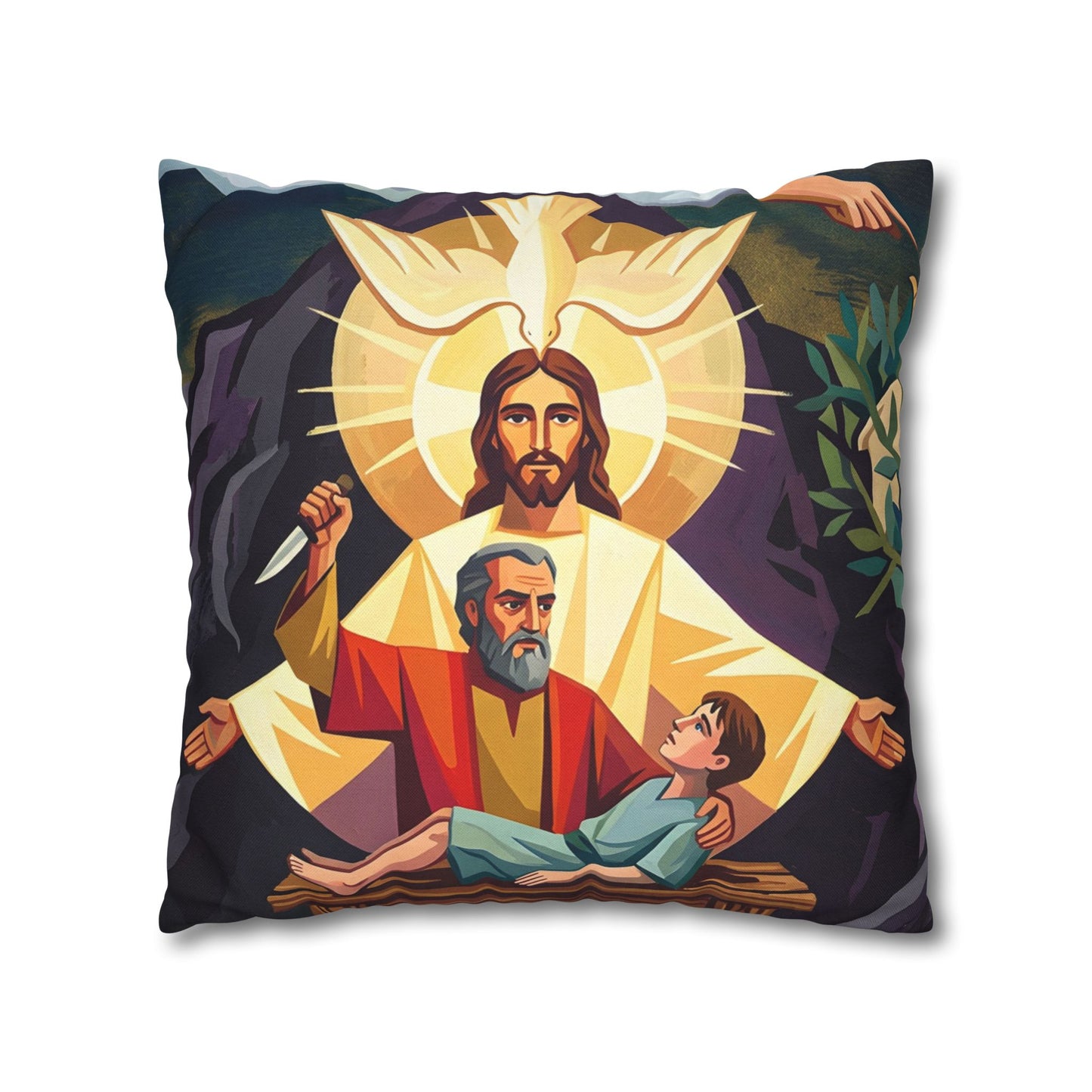 “The Lord Will Provide - Abraham and Isaac on Mount Moriah” - Pillowcase