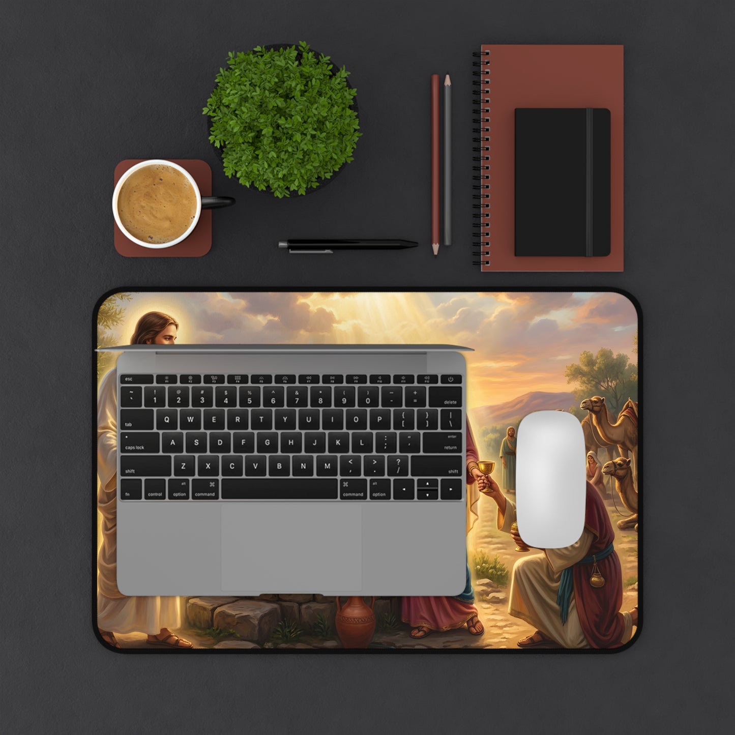 “Providence Unveiled - Rebekah at the Well” - Desk Mat