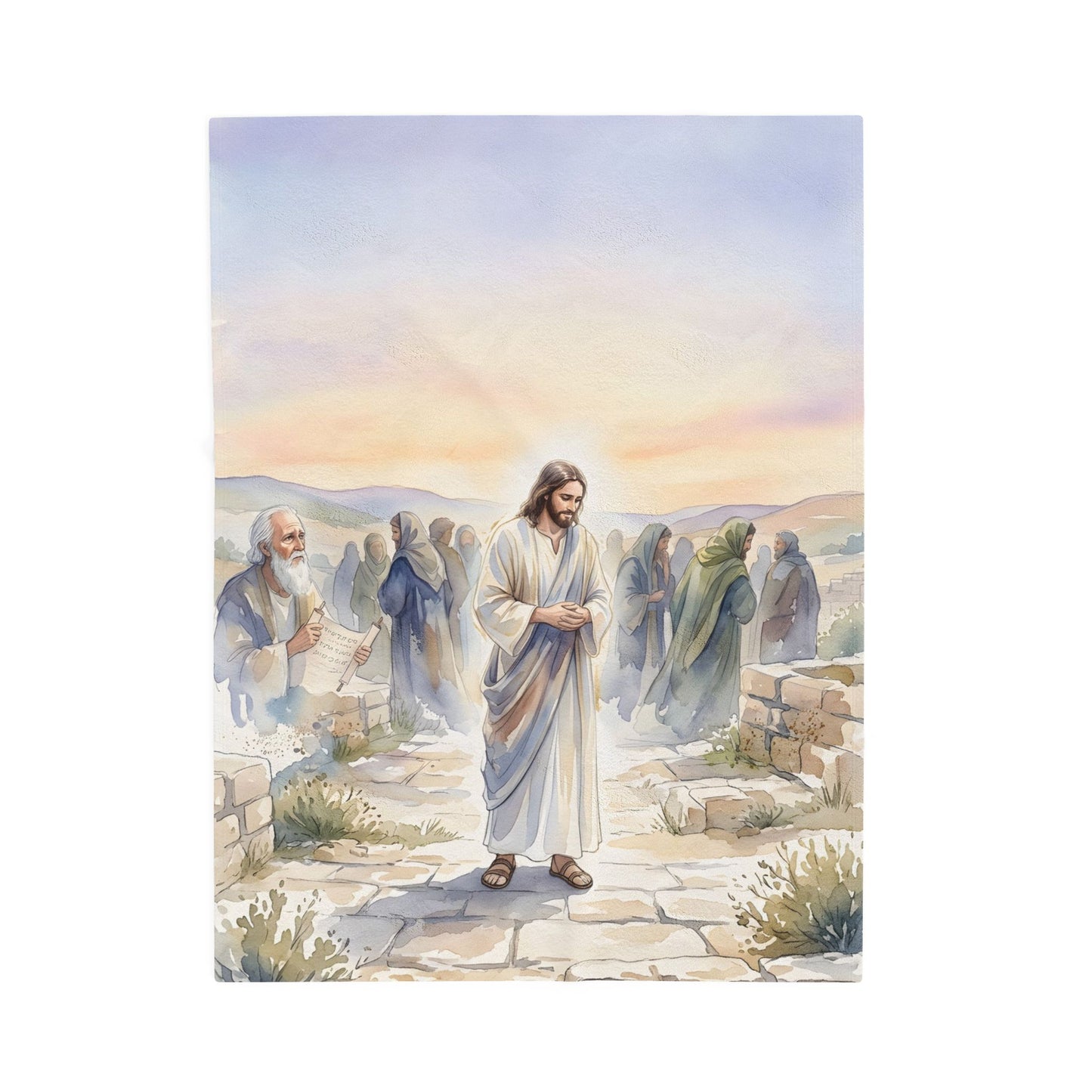 Isaiah prophesying the suffering servant - Plush Blanket