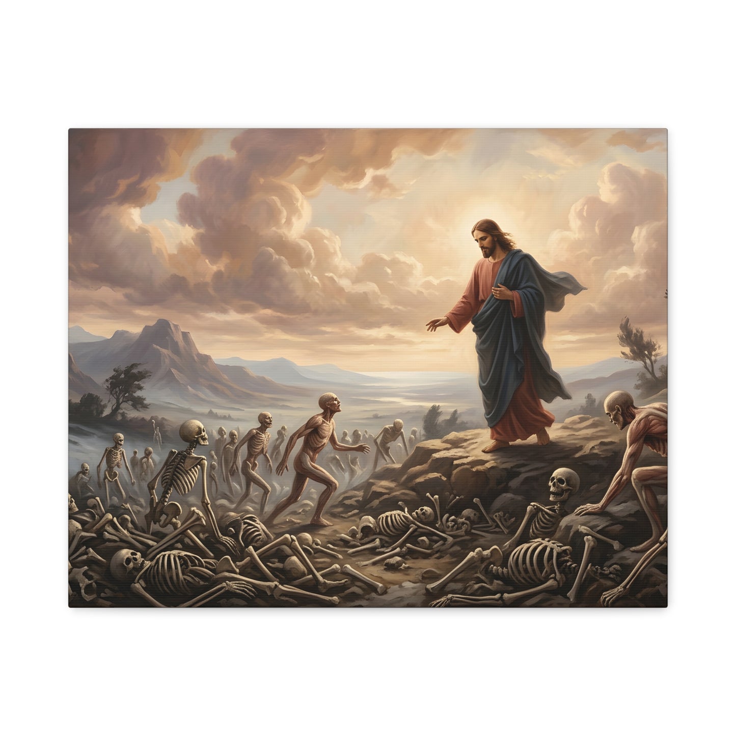 “Valley of Dry Bones - Ezekiel 37 Resurrection” - Canvas Art
