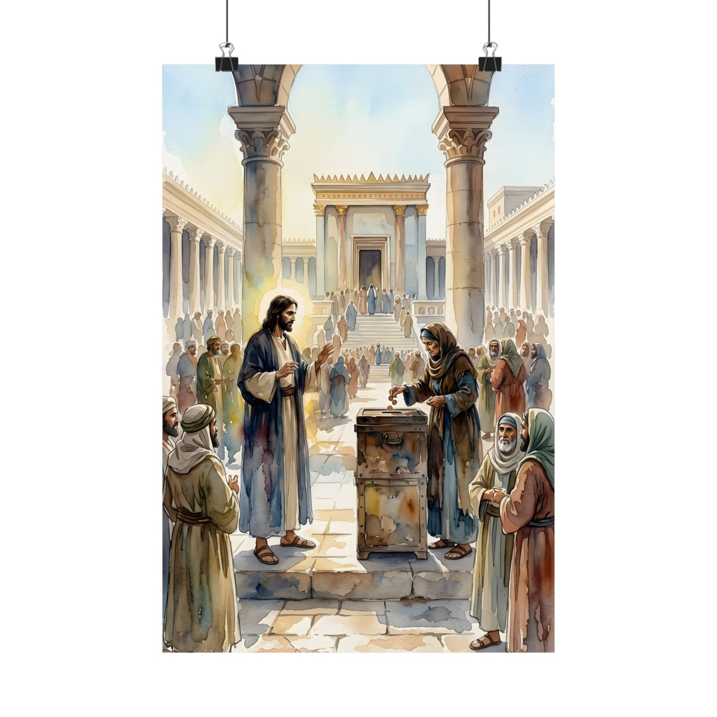 “Her Offering - The Widow's Mite at the Temple” - Poster