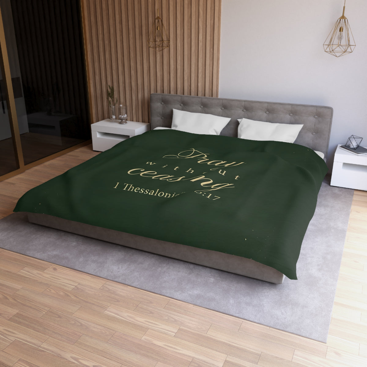 Pray Without Ceasing - 1 Thessalonians 5:17 - Duvet Cover