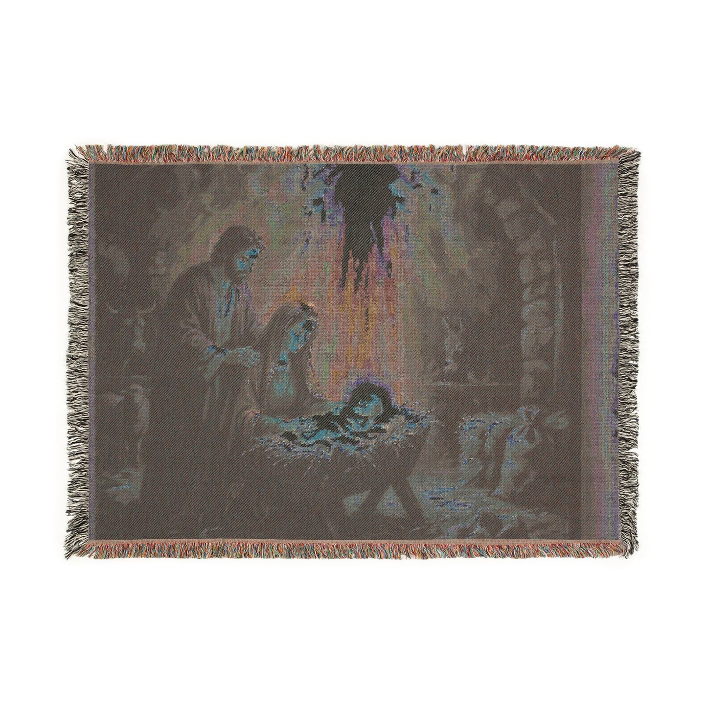 “Prince of Peace - Holy Family in Bethlehem” - Woven Blanket