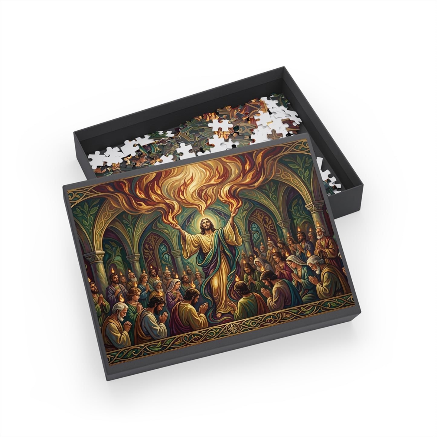 “Spirit Poured Out - Pentecost Flames Descending” - Jigsaw Puzzle