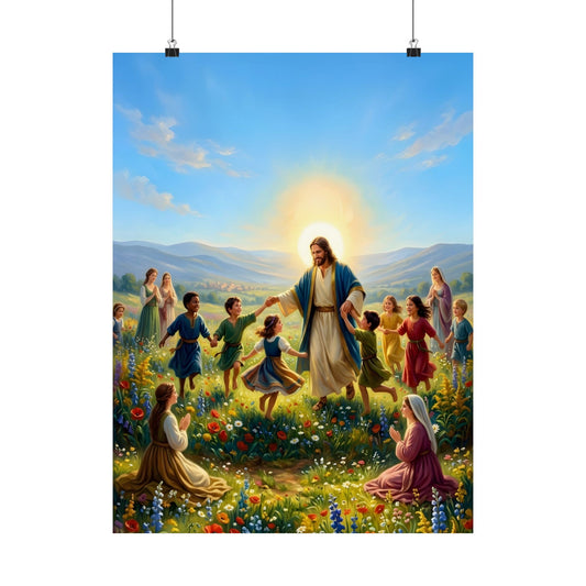 “Joy Overflowing - Children Dancing in the Meadow” - Poster