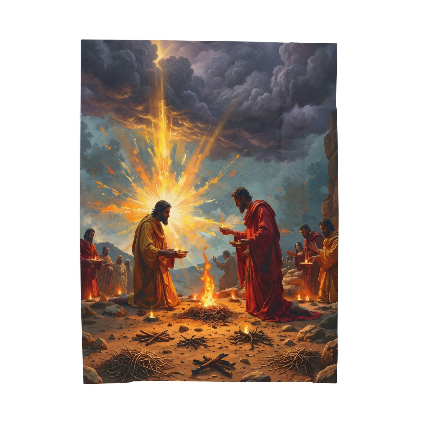 “Righteous Offering - Cain and Abel's Sacrifices” - Plush Blanket