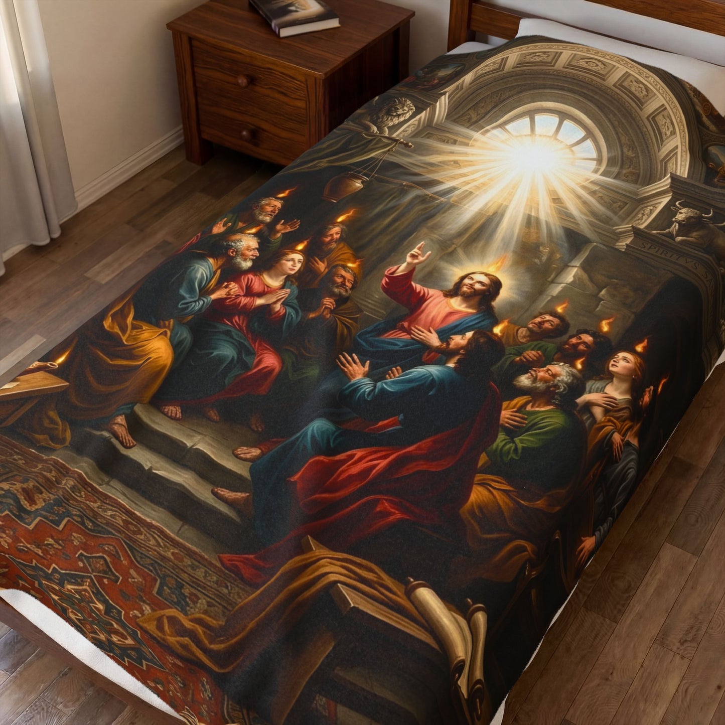 “Tongues of Fire - The Pentecost Outpouring” - Plush Blanket