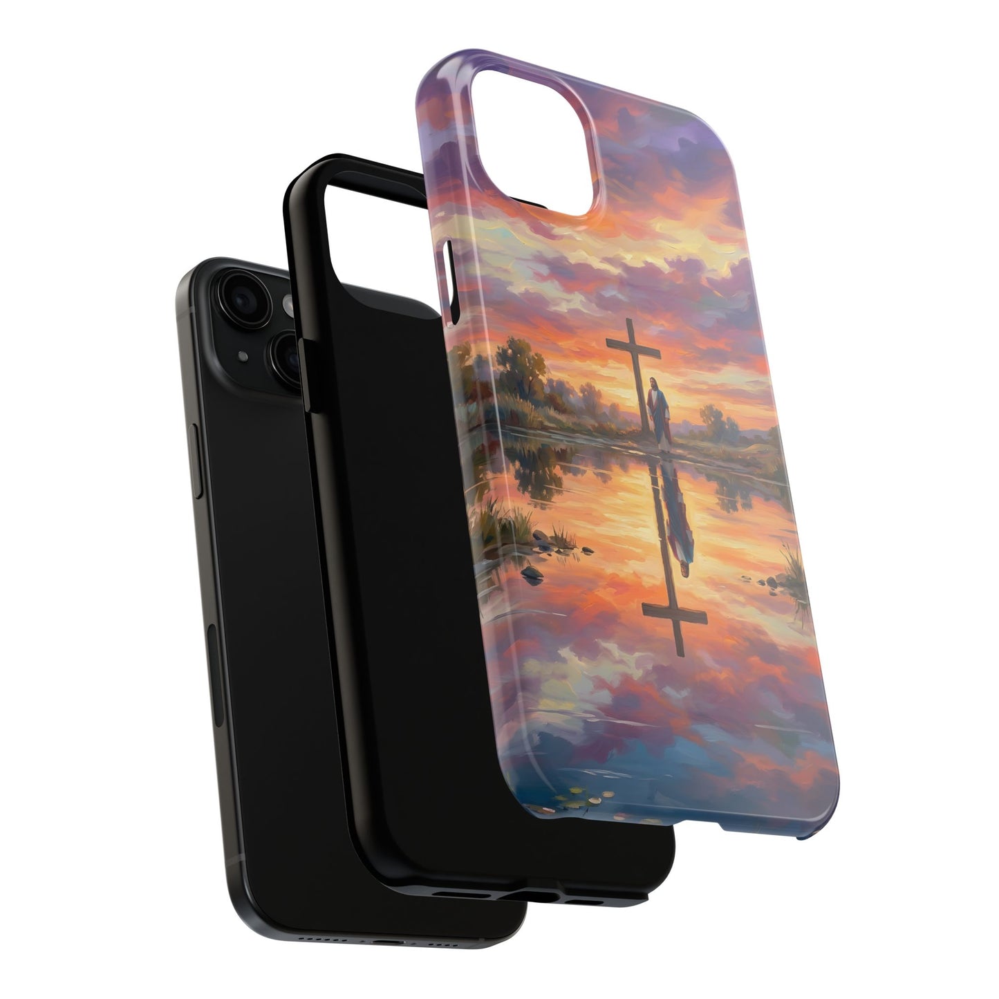 “Living Water - Cross Reflected at Dawn” - Phone Case
