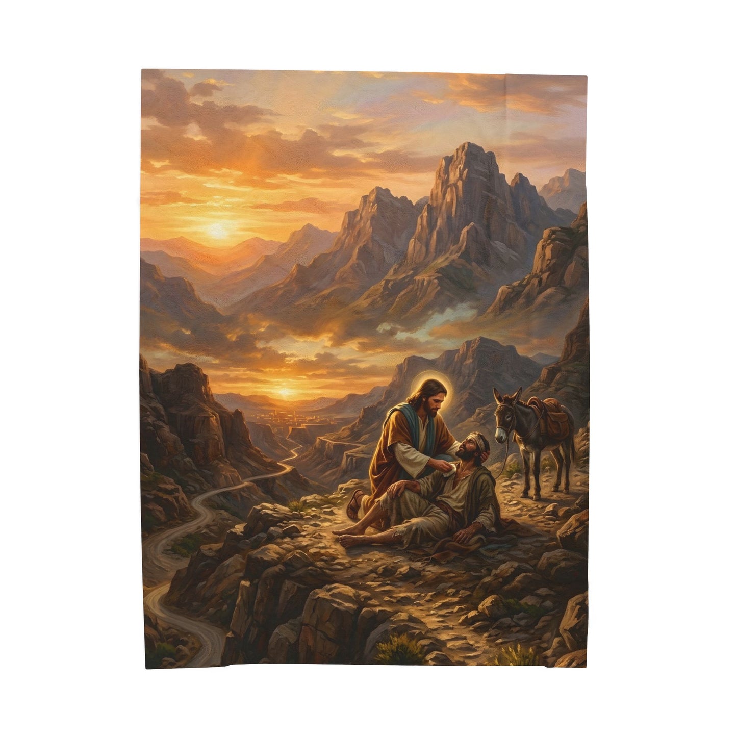 “The Good Samaritan - Compassion on the Jericho Road” - Plush Blanket