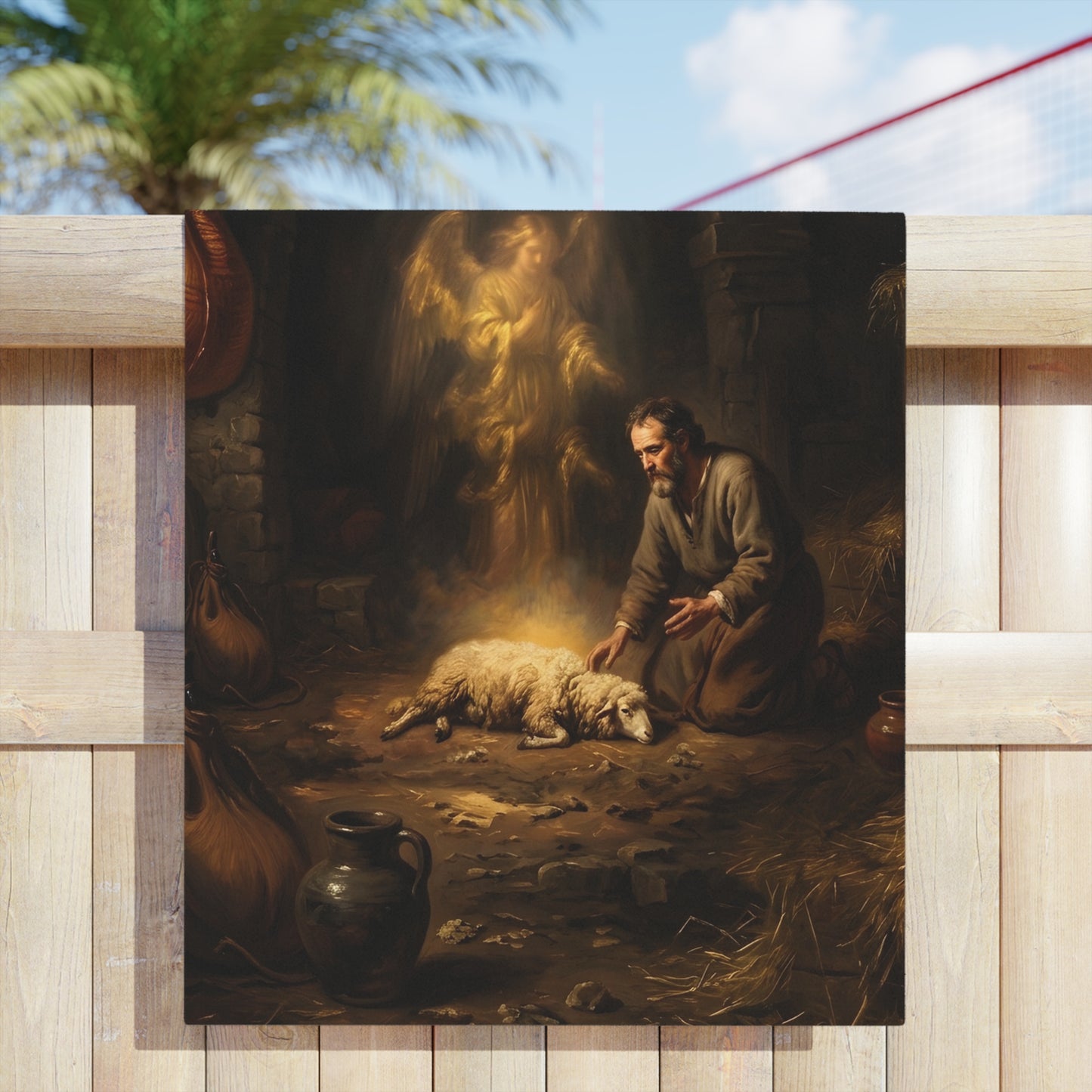 “Gideon's Fleece - Seeking Confirmation from God” - Beach Towel