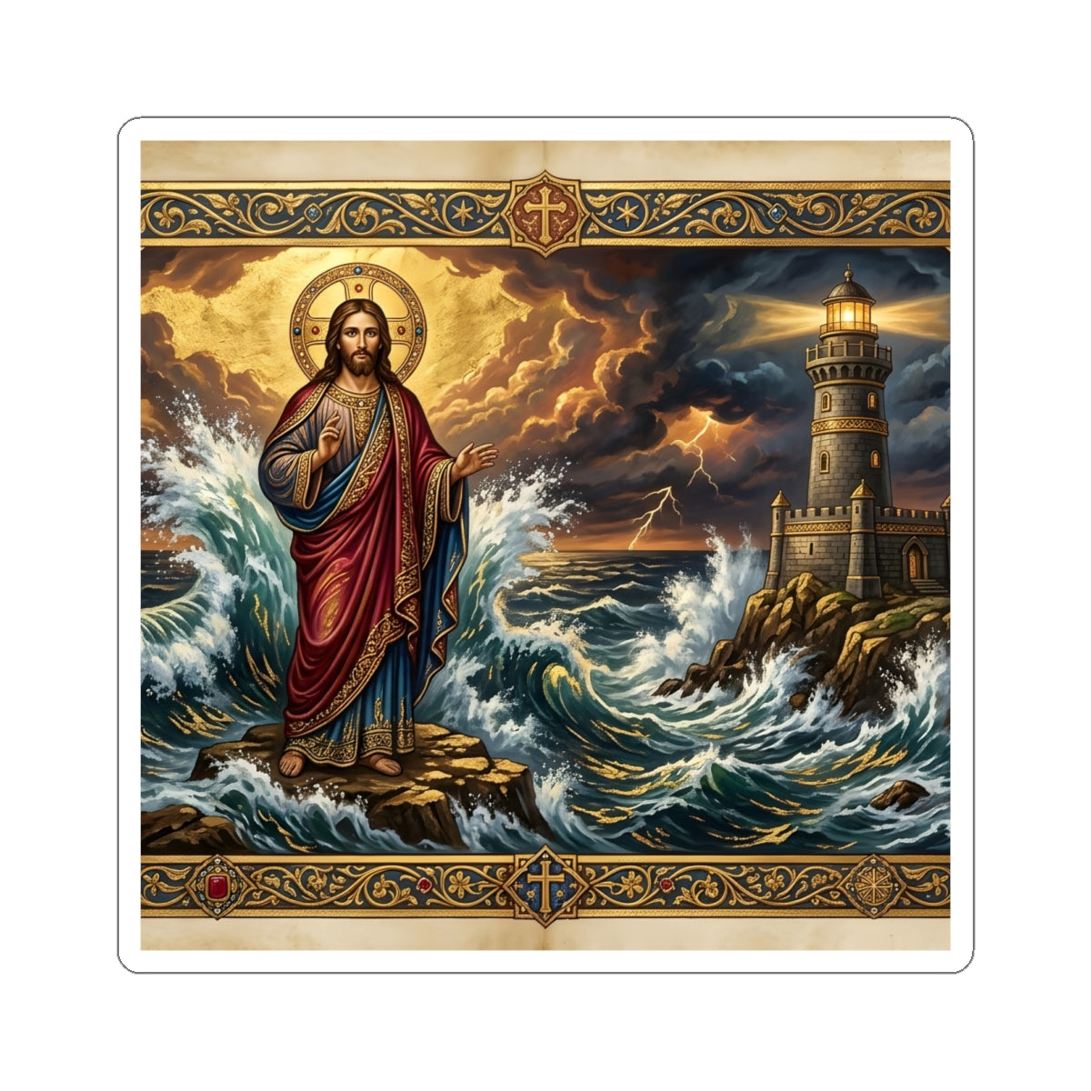 “Steadfast Hope - Lighthouse in the Storm” - Sticker