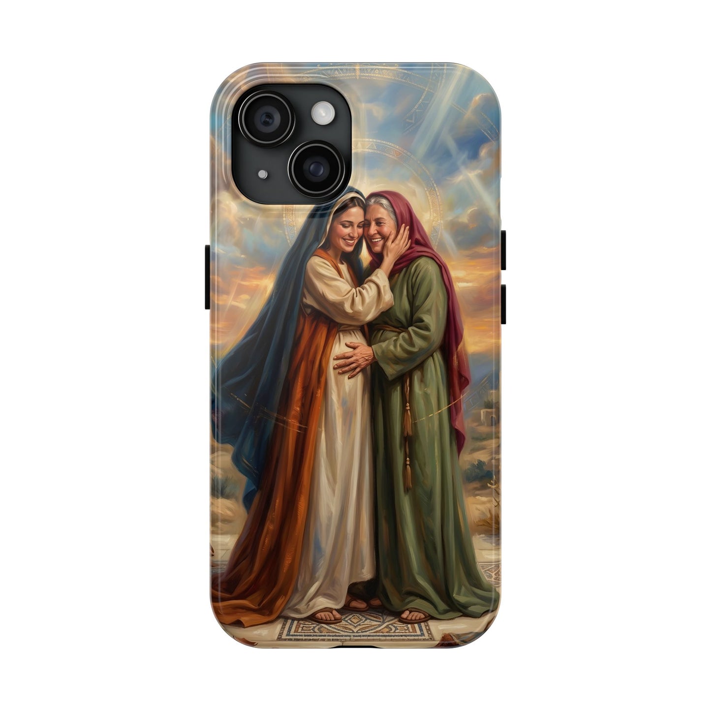“Blessed Among Women - Mary and Elizabeth Embrace” - Phone Case