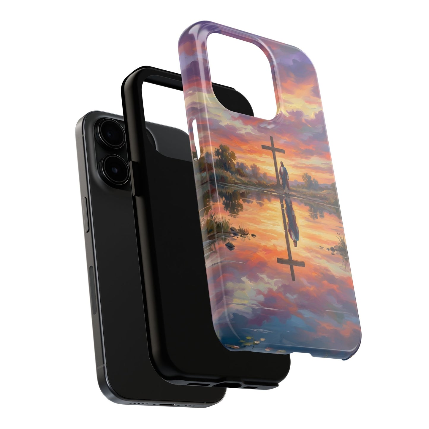 “Living Water - Cross Reflected at Dawn” - Phone Case