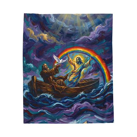 “Covenant of Hope - Noah Releases the Dove” - Plush Blanket