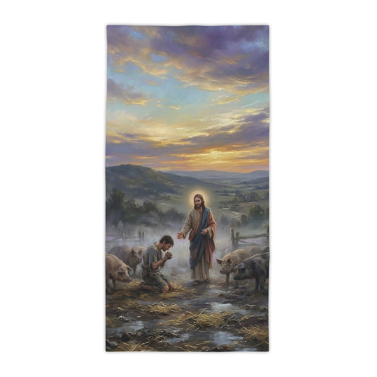“Turning Point - The Prodigal Son's Repentance” - Beach Towel