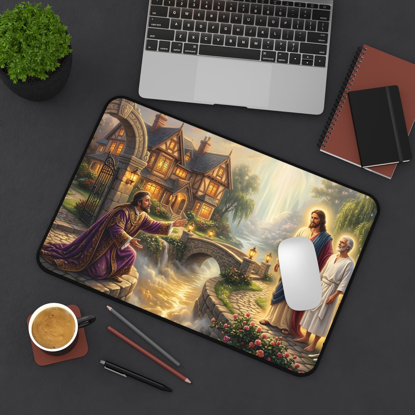 “The Great Reversal - Lazarus at the Rich Man’s Gate” - Desk Mat