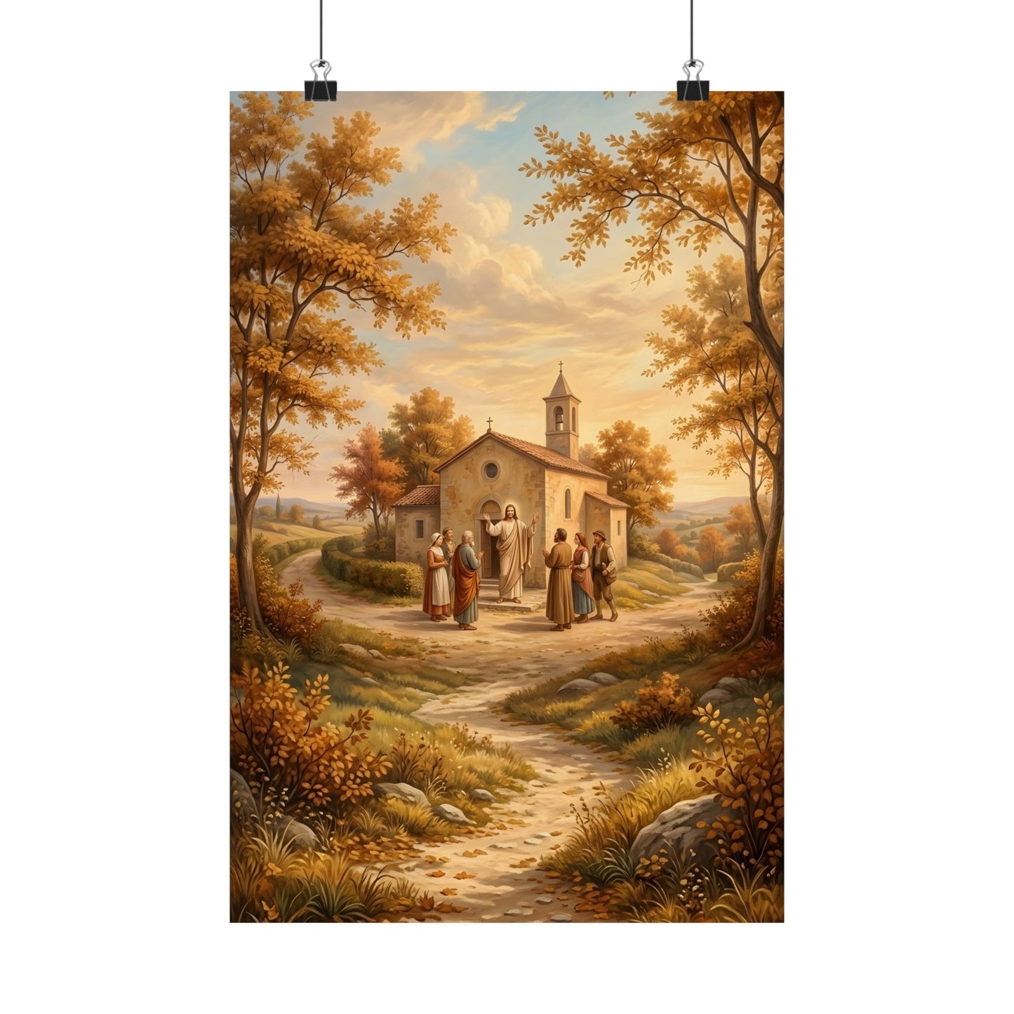 “Sanctuary in Serenity - Autumn's Golden Embrace” - Poster