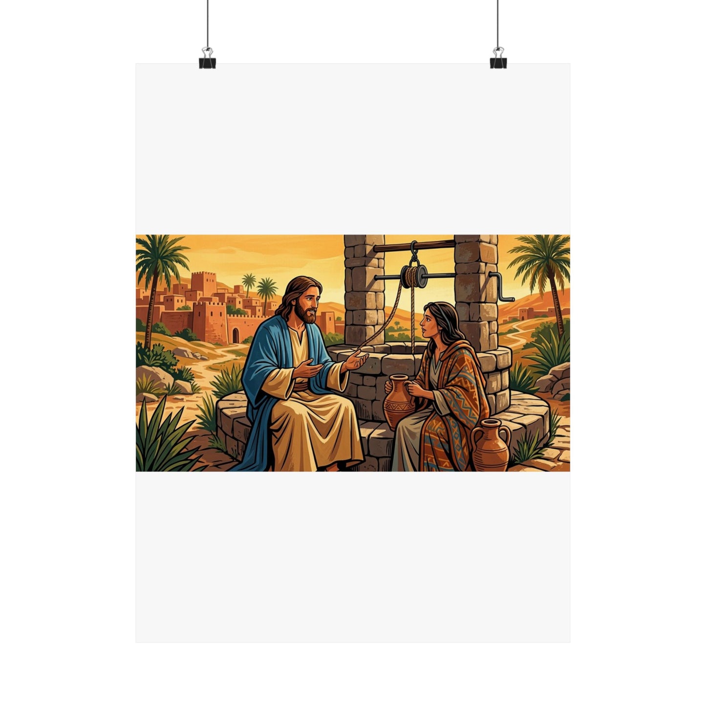 “Living Water - Jesus and the Woman at the Well” - Poster