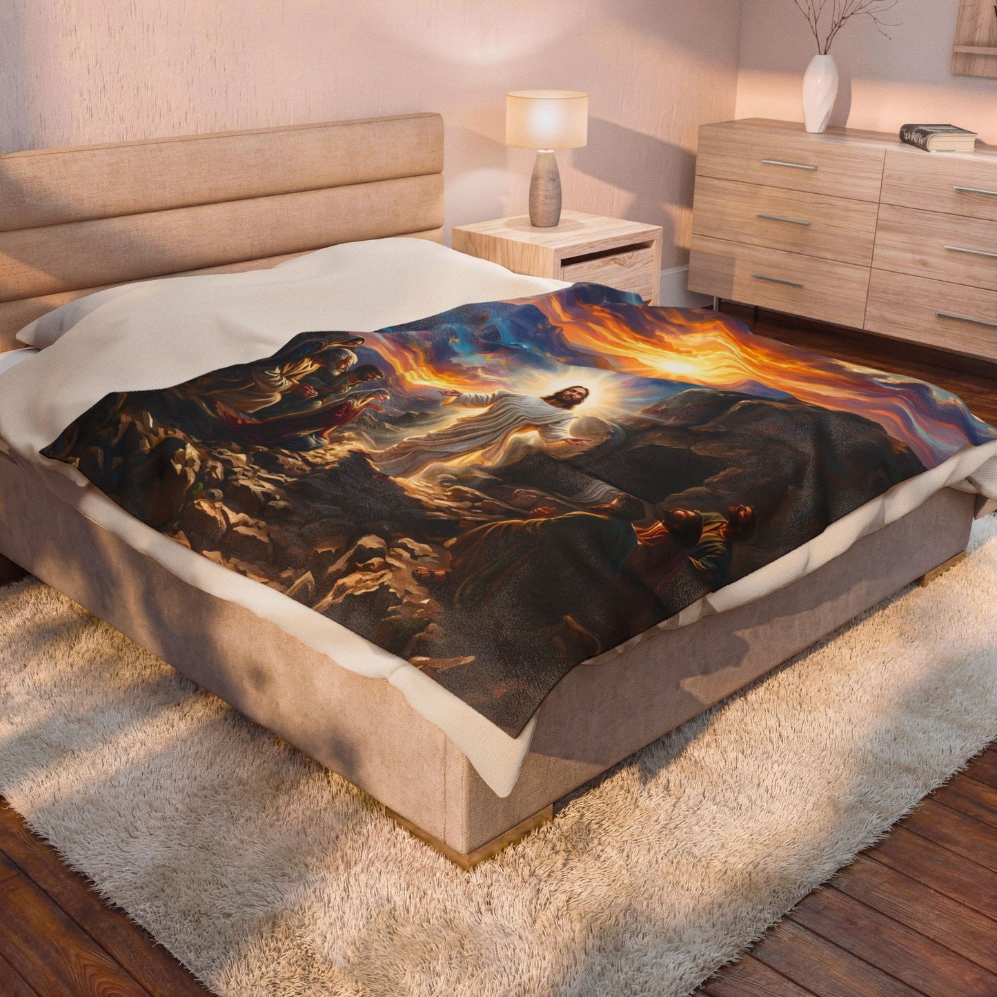 “He Is Risen - The Empty Tomb at Dawn” - Plush Blanket