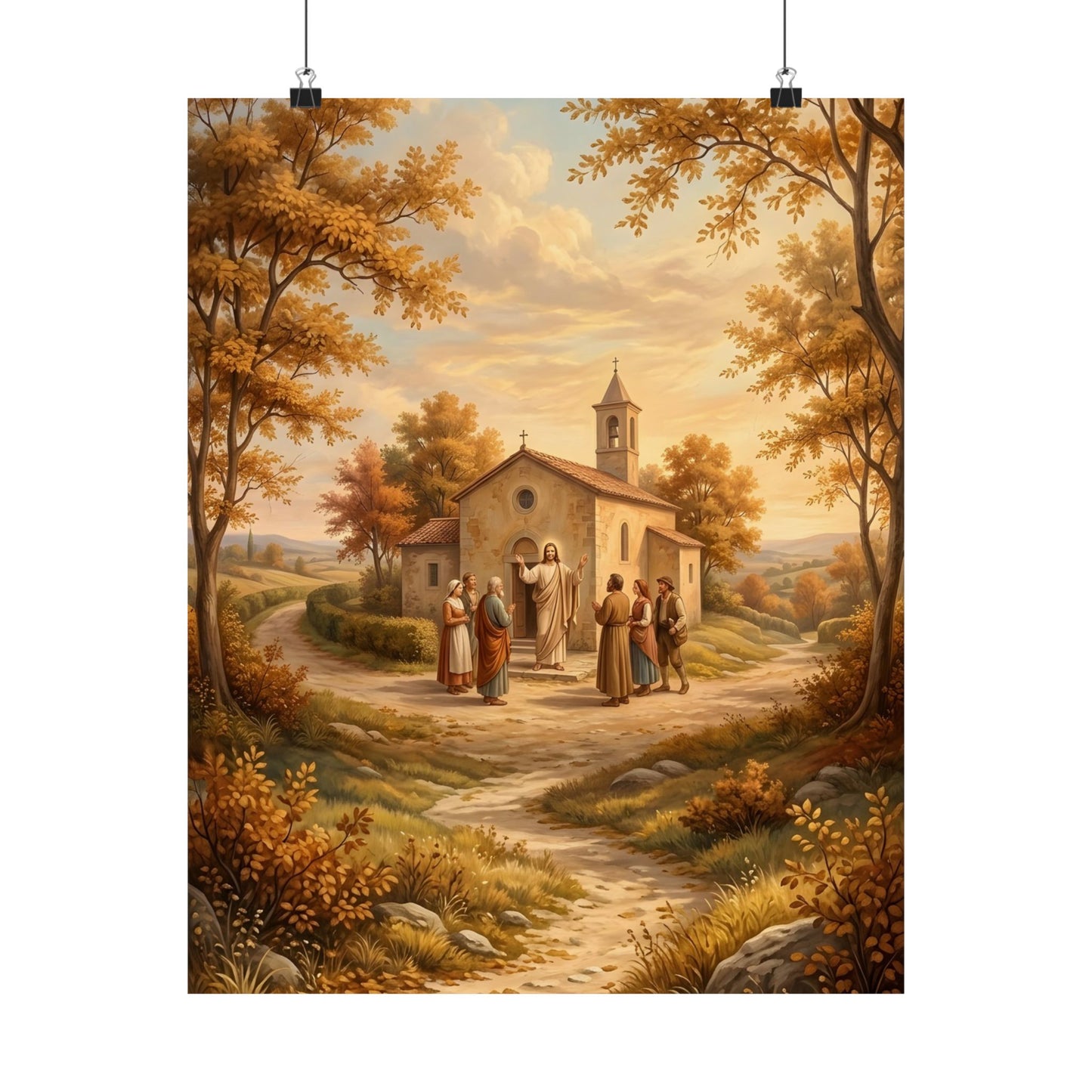 “Sanctuary in Serenity - Autumn's Golden Embrace” - Poster