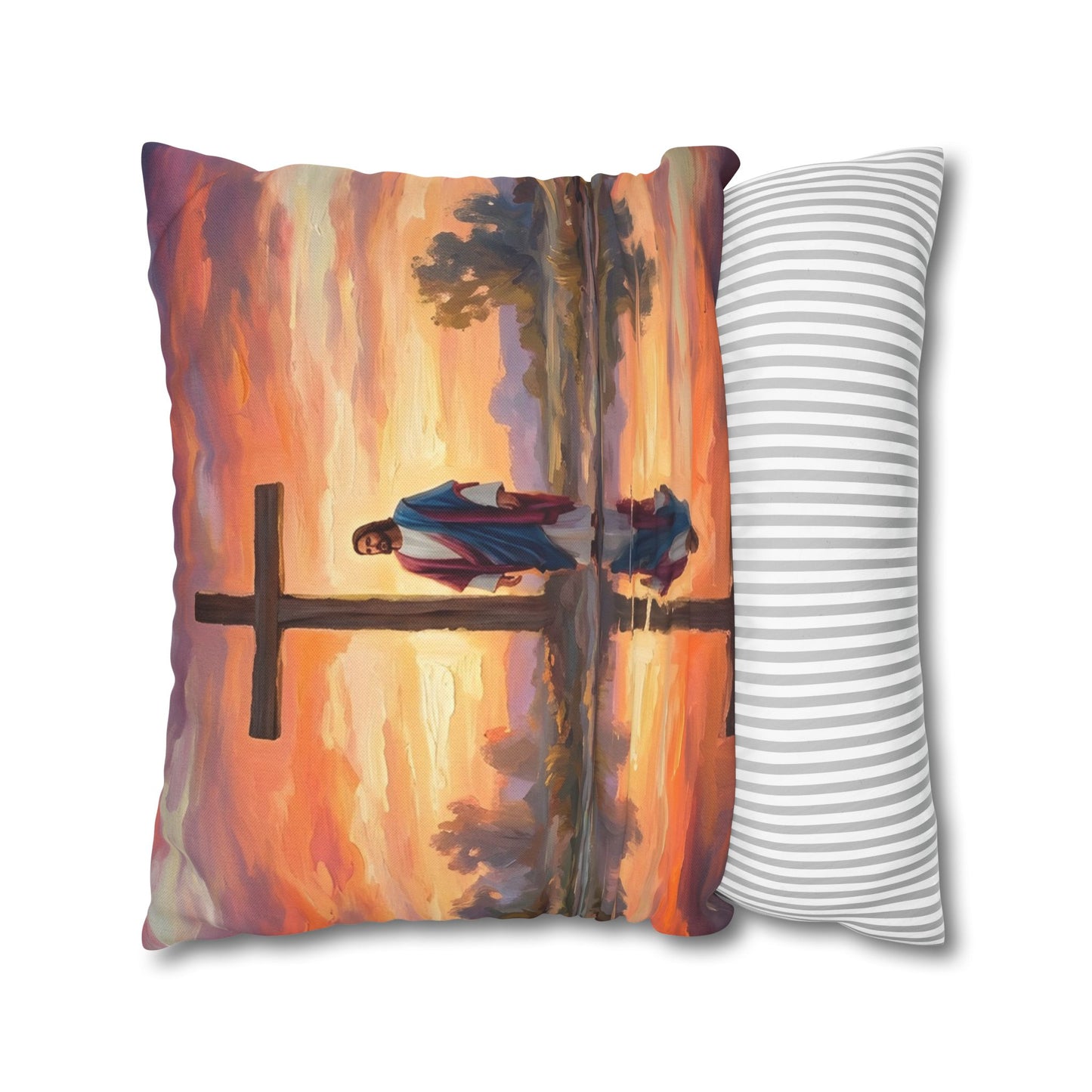 “Living Water - Cross Reflected at Dawn” - Pillowcase