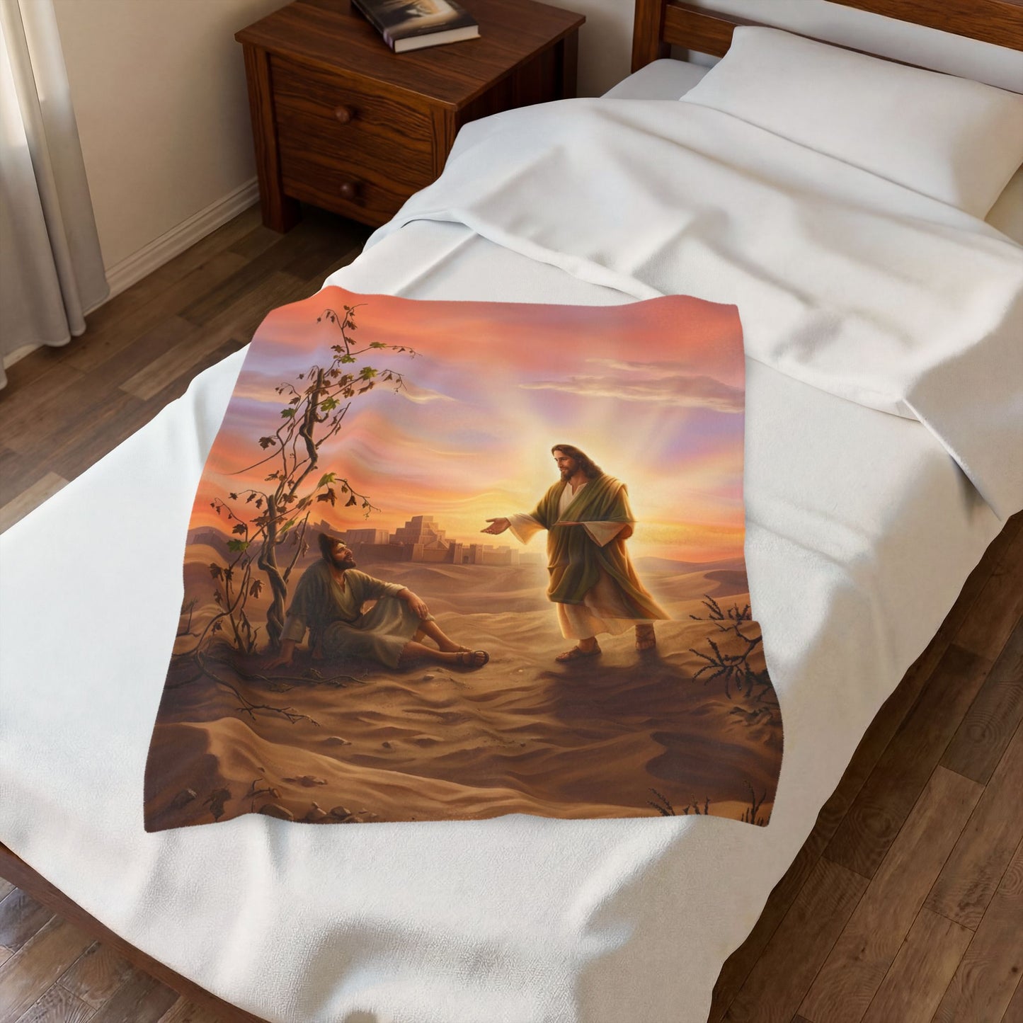 “Withered Vine - Jonah's Lesson in Mercy” - Plush Blanket