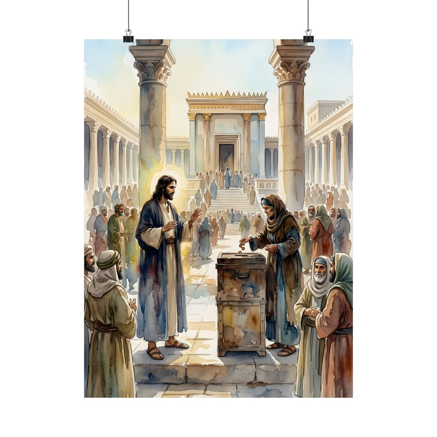 “Her Offering - The Widow's Mite at the Temple” - Poster
