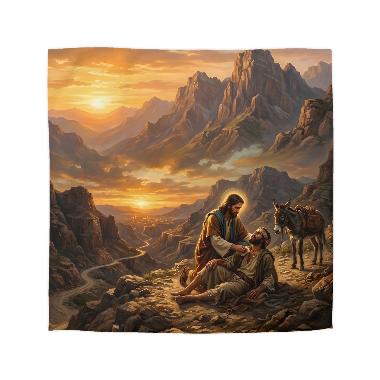 “The Good Samaritan - Compassion on the Jericho Road” - Duvet Cover