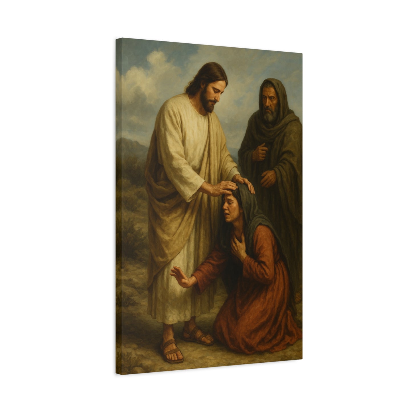 “Jesus Heals the Canaanite Woman’s Daughter – Matthew 15:22–28” - Canvas Art