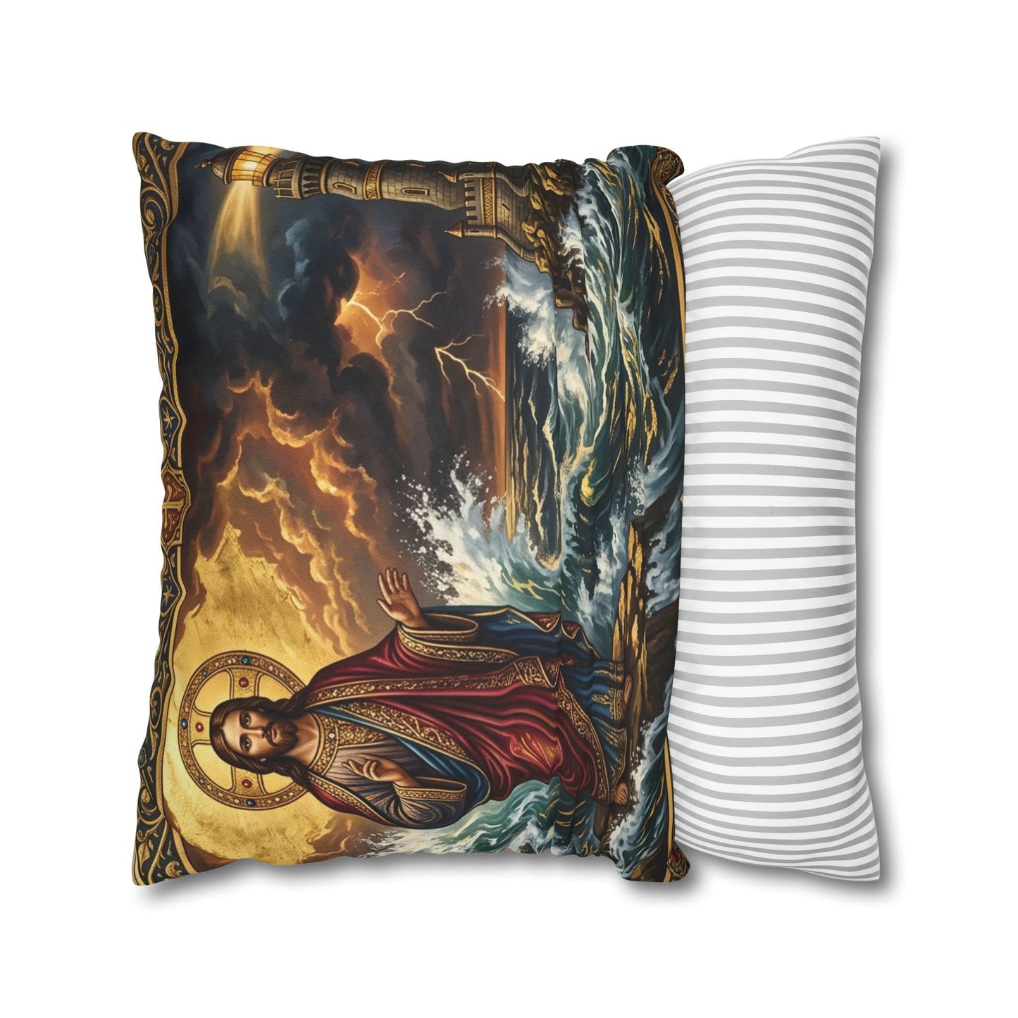 “Steadfast Hope - Lighthouse in the Storm” - Pillowcase