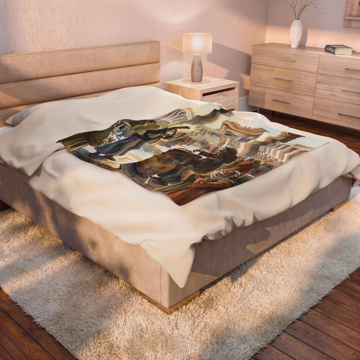 “Her Offering - The Widow's Mite at the Temple” - Plush Blanket