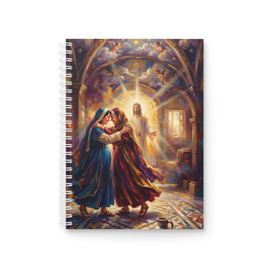 “Divine Embrace - Mary and Elizabeth's Joyful Meeting” - Spiral Notebook