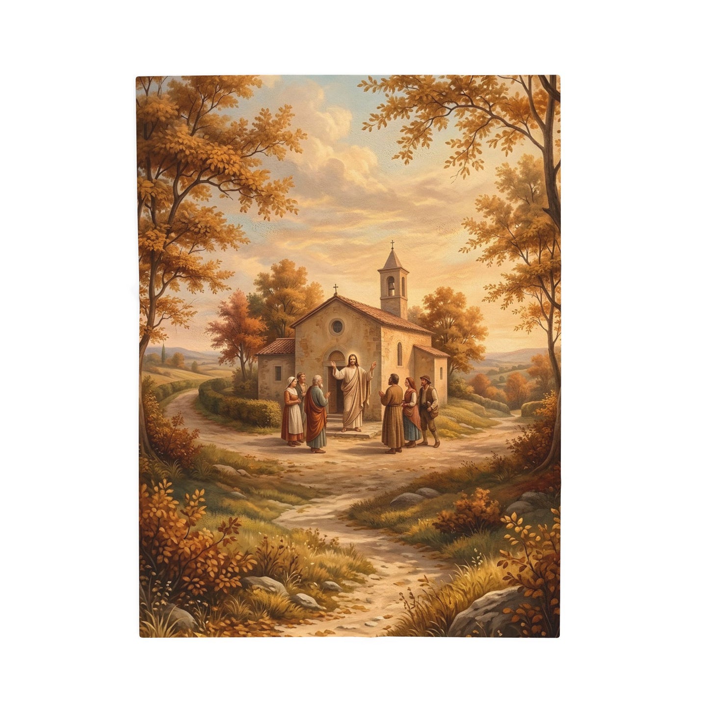 “Sanctuary in Serenity - Autumn's Golden Embrace” - Plush Blanket