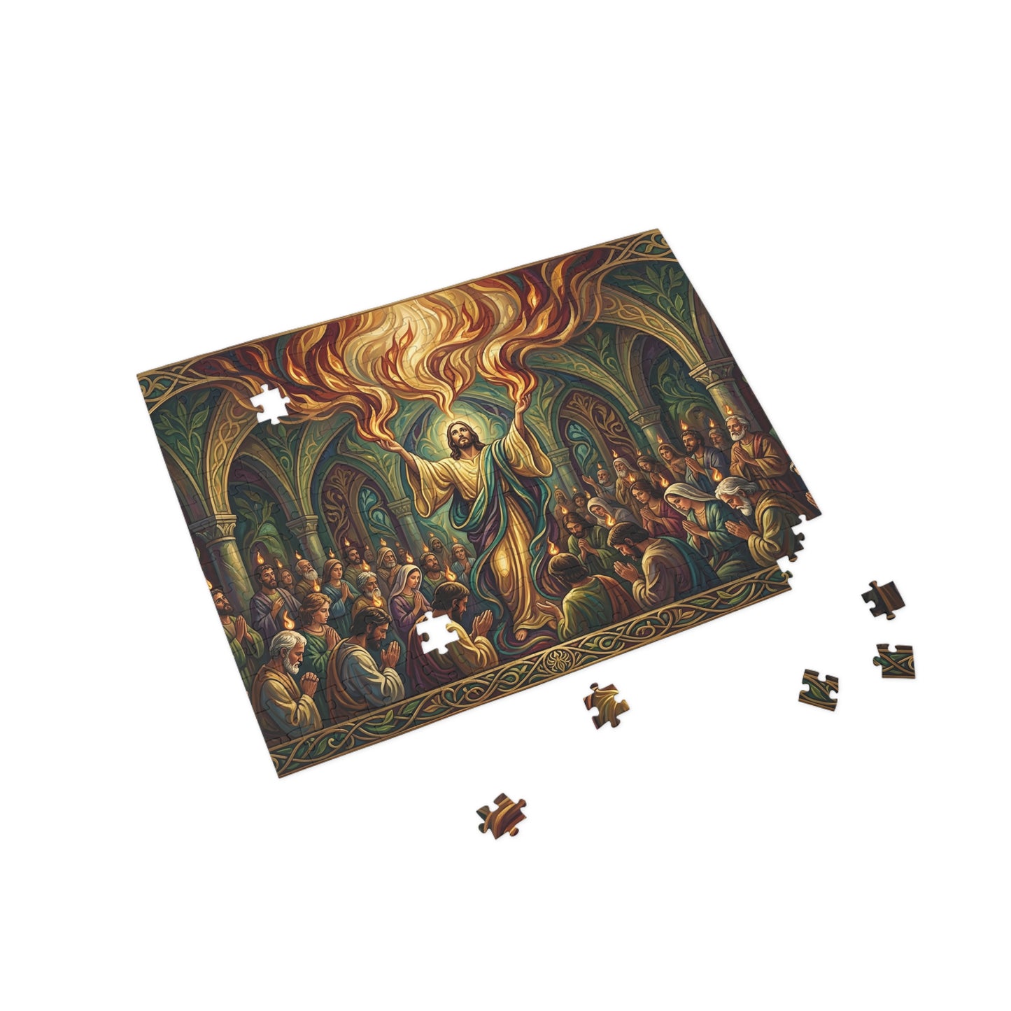 “Spirit Poured Out - Pentecost Flames Descending” - Jigsaw Puzzle