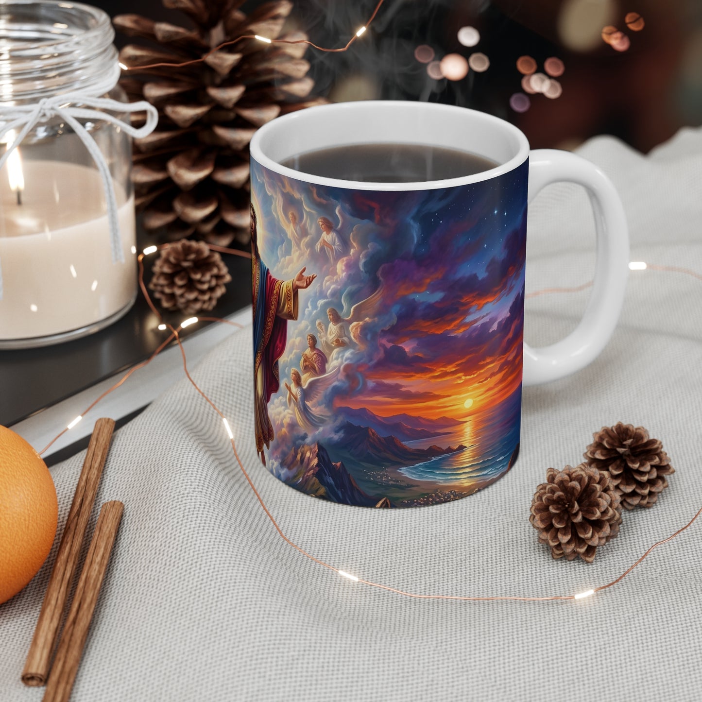 “From Sunrise to Sunset - God Enthroned Above All Nations” - Coffee Mug
