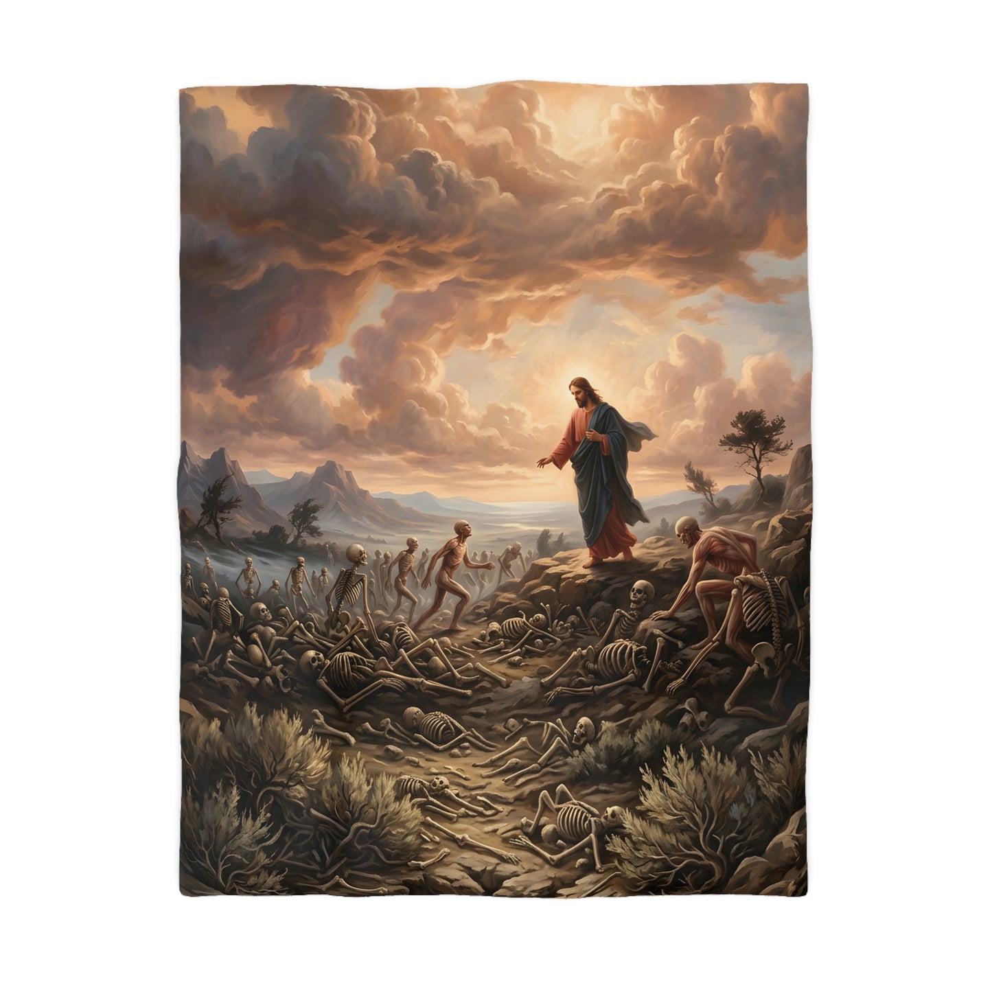“Valley of Dry Bones - Ezekiel 37 Resurrection” - Duvet Cover