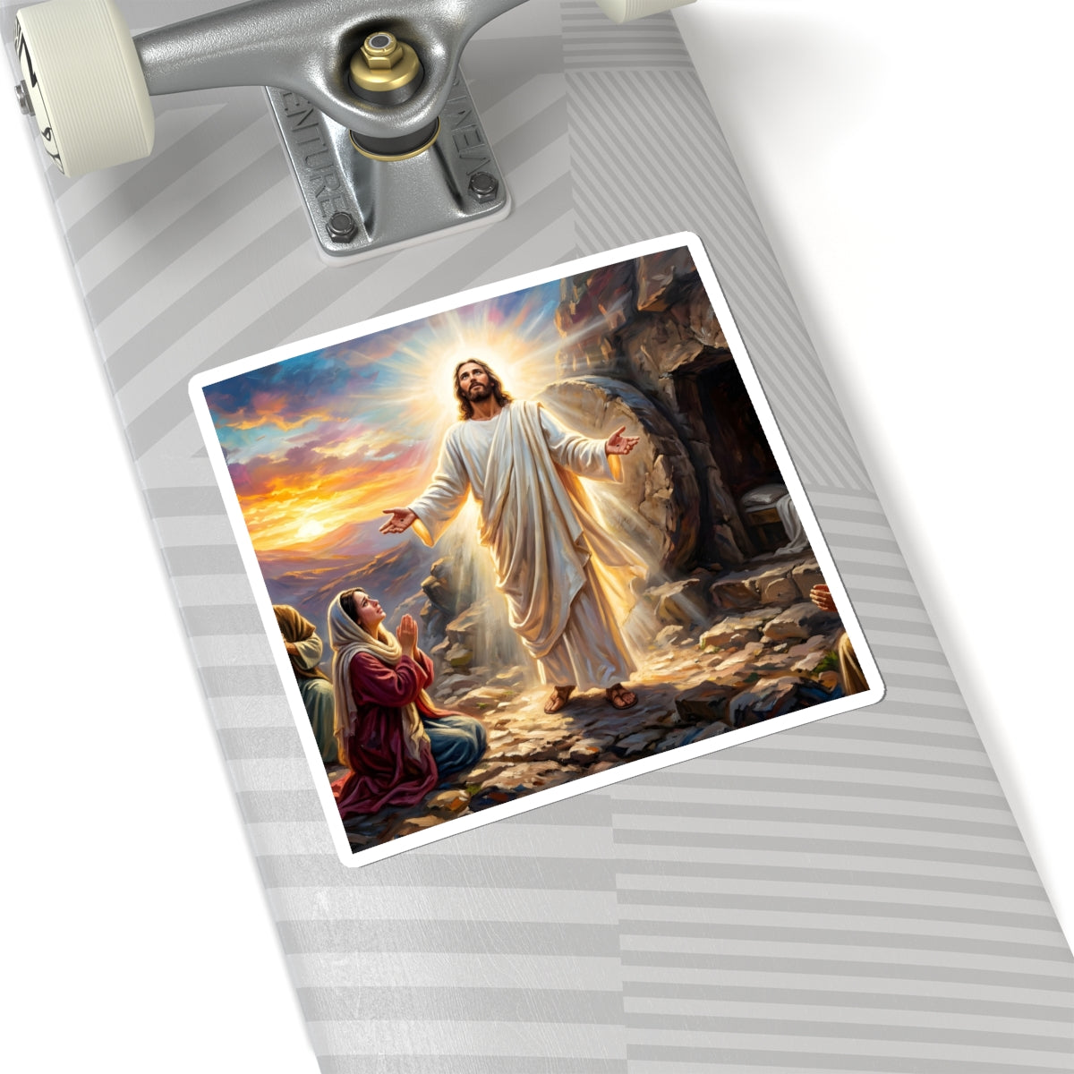 “He Is Risen - The Empty Tomb at Dawn” - Sticker