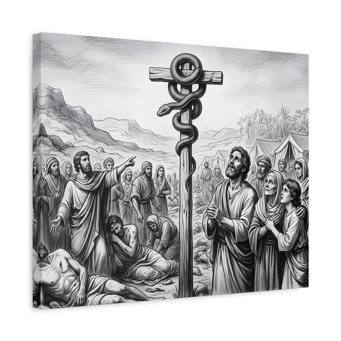 “Look and Live - The Bronze Serpent Heals” - Canvas Art