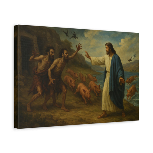 “Deliverance on the Shore – Jesus Frees the Two Demoniacs” - Canvas Art