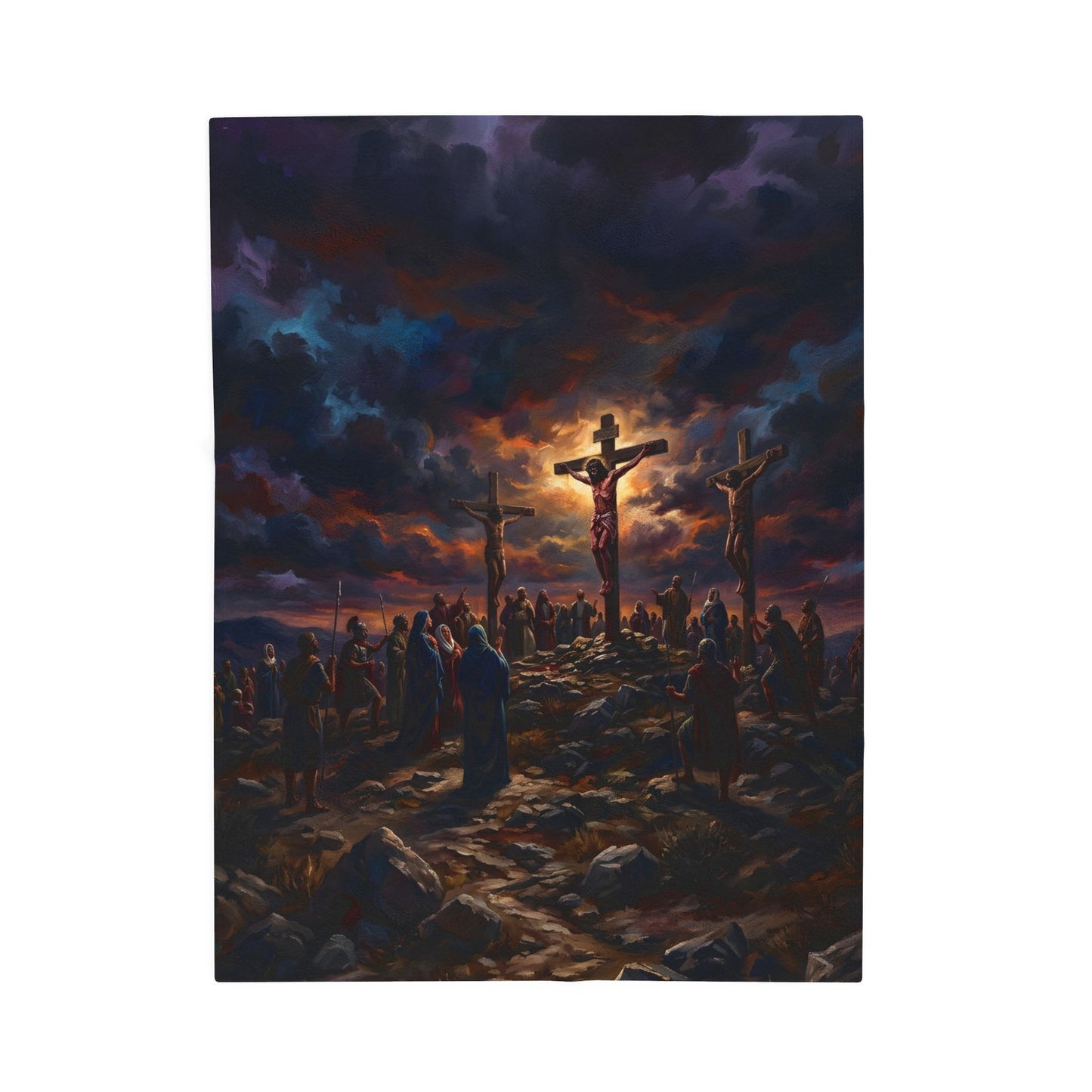 “It Is Finished - The Crucifixion at Calvary” - Plush Blanket