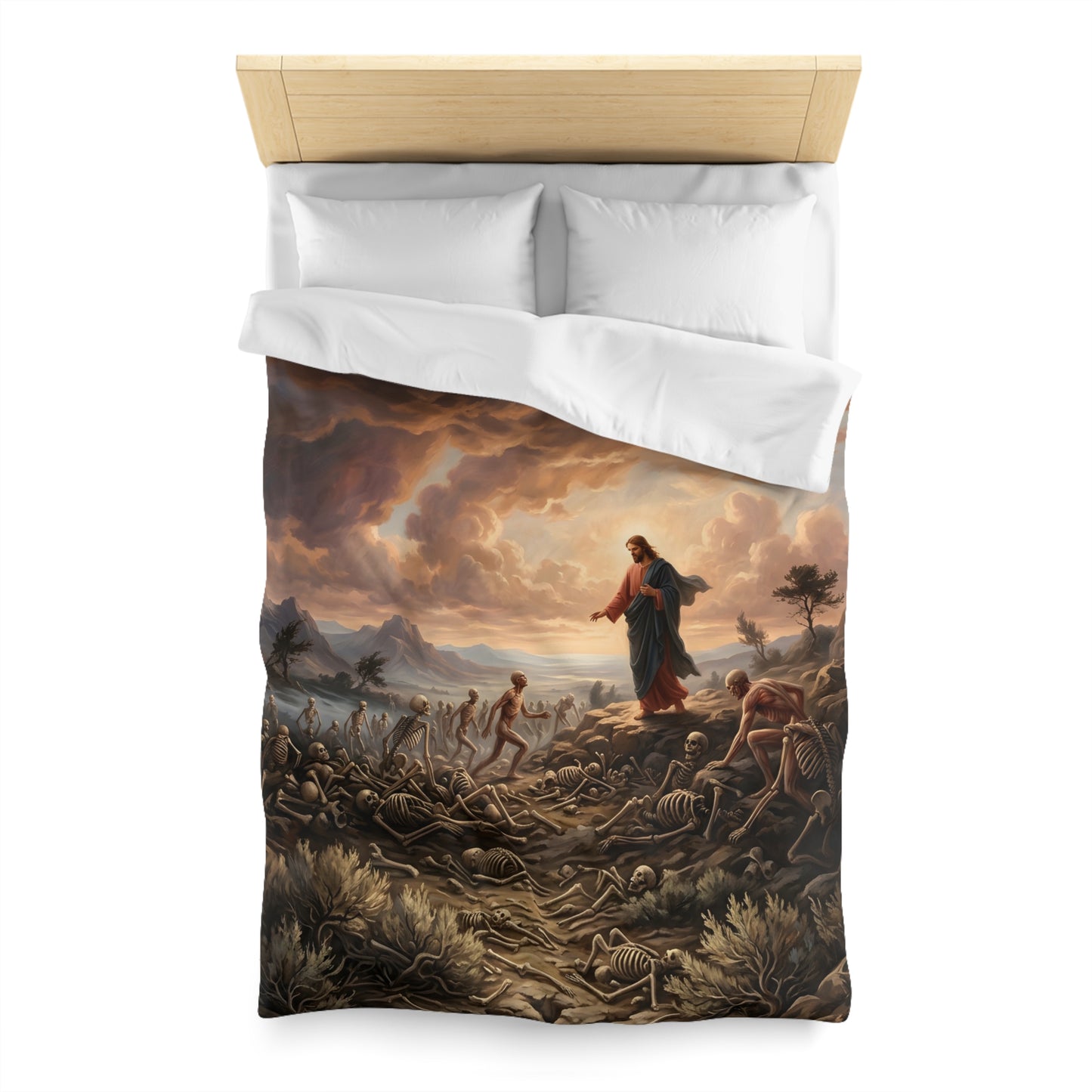 “Valley of Dry Bones - Ezekiel 37 Resurrection” - Duvet Cover