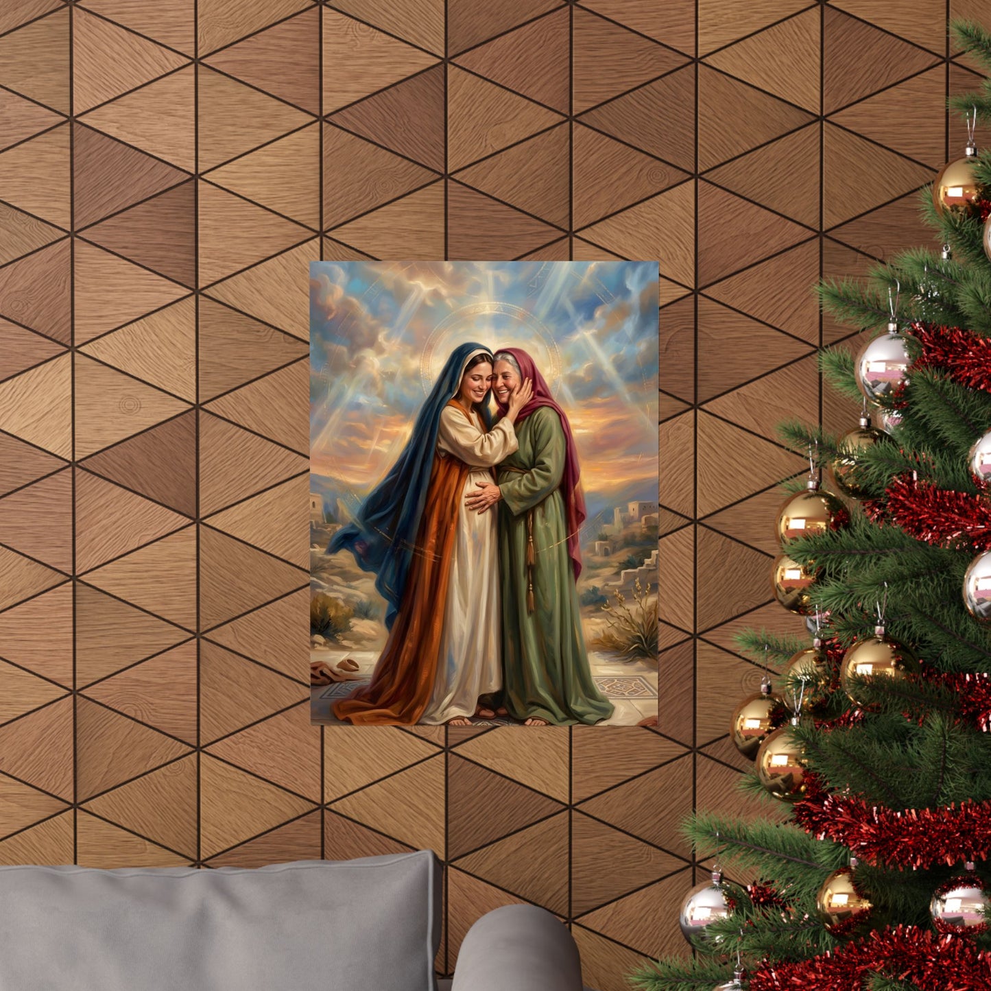 “Blessed Among Women - Mary and Elizabeth Embrace” - Poster