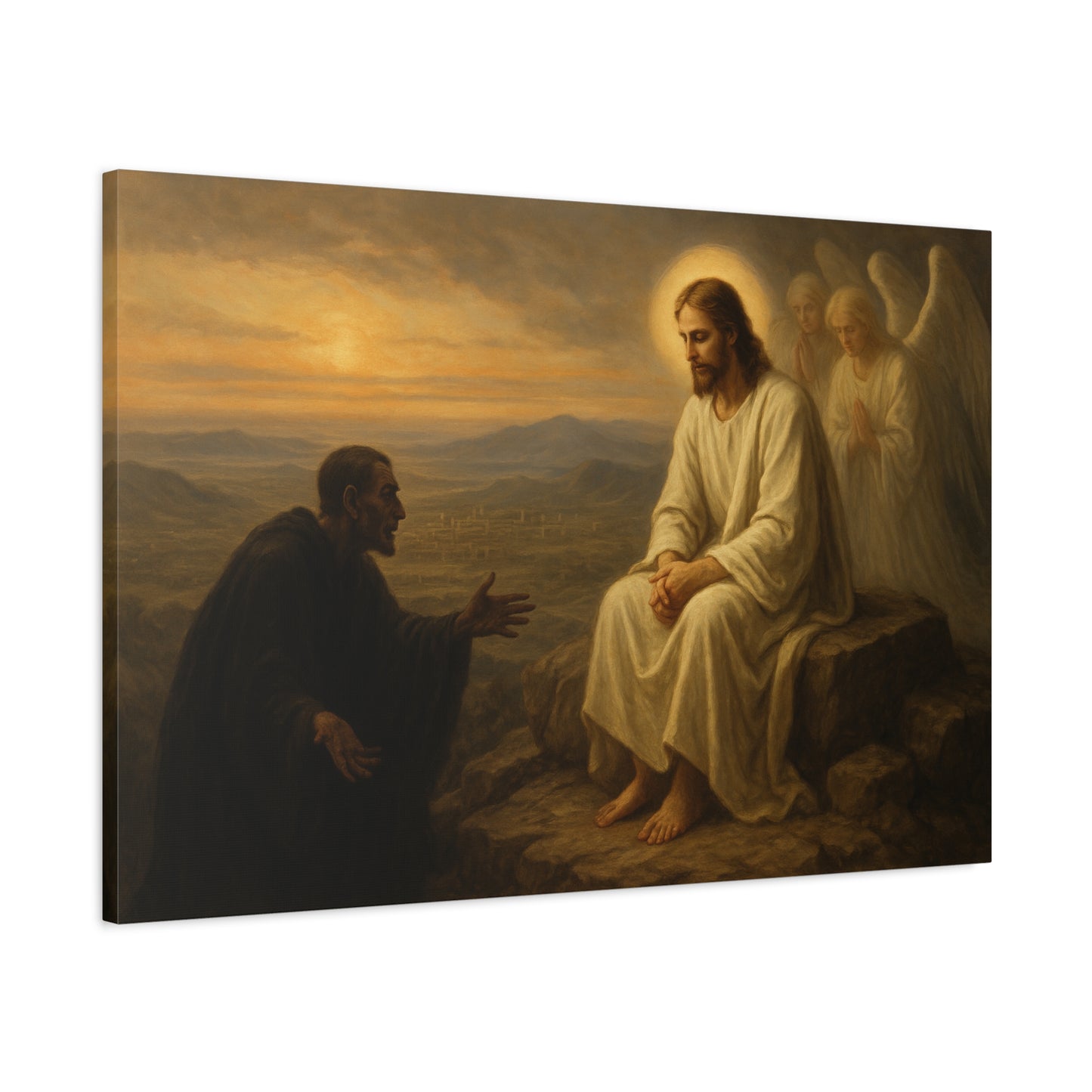 “The Temptation of Christ – Matthew 4:8–11” - Canvas Art