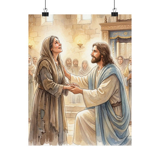 “Released - Jesus Heals the Bent Woman” - Poster