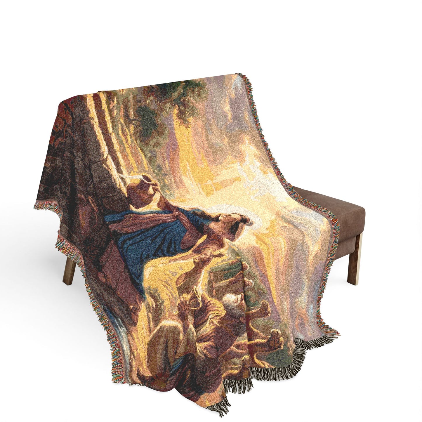 “Providence Unveiled - Rebekah at the Well” - Woven Blanket