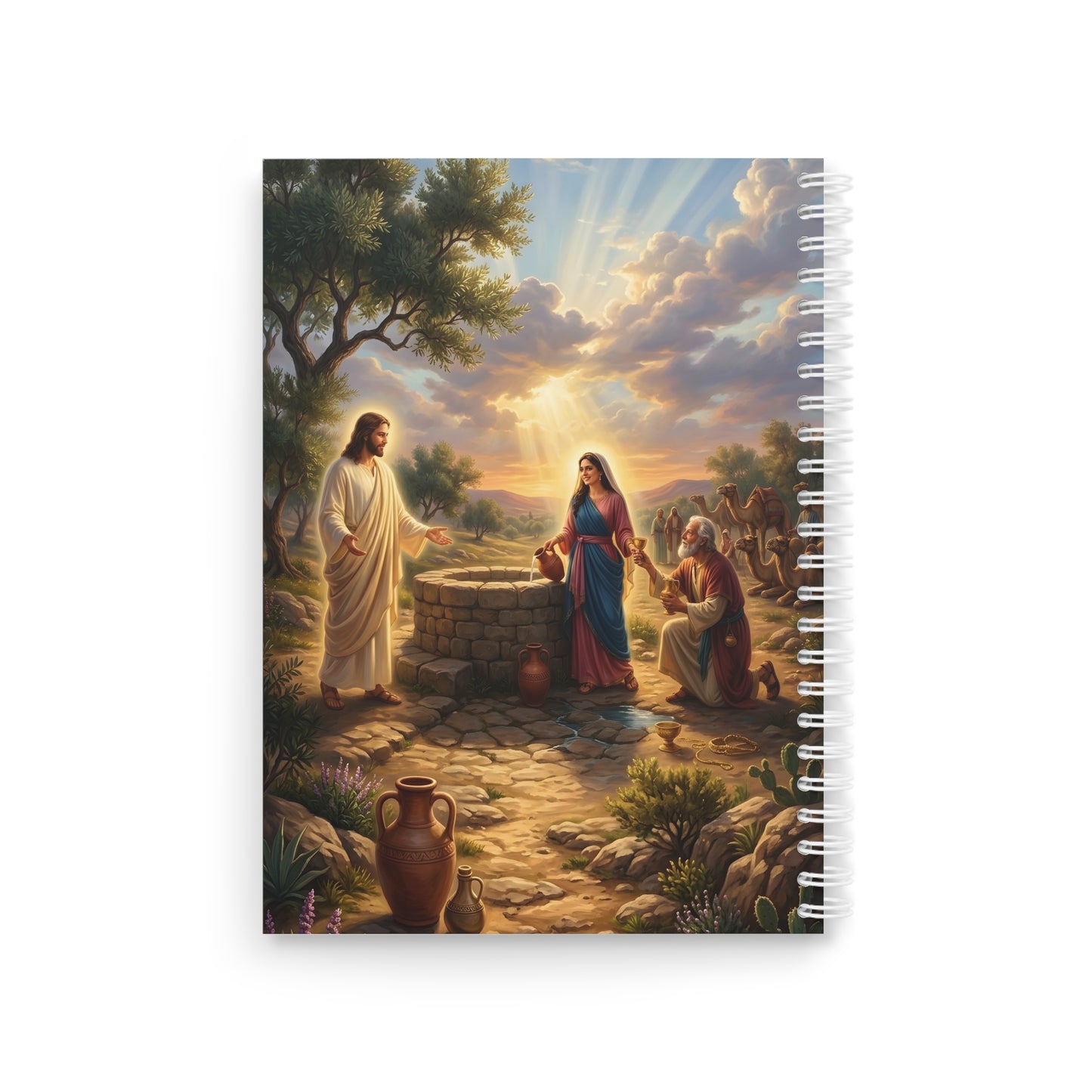 “Providence Unveiled - Rebekah at the Well” - Spiral Notebook